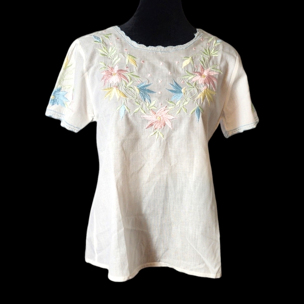🌸Vintage 70s Cotton Top - Picture 2 of 12